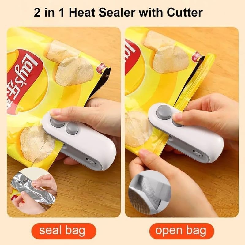 Mini Bag Sealer & Cutter – Portable Heat Sealing Machine for Food Storage Bags