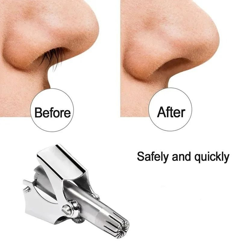 Manual Nose & Ear Hair Trimmer | Stainless Steel Precision Grooming Tool