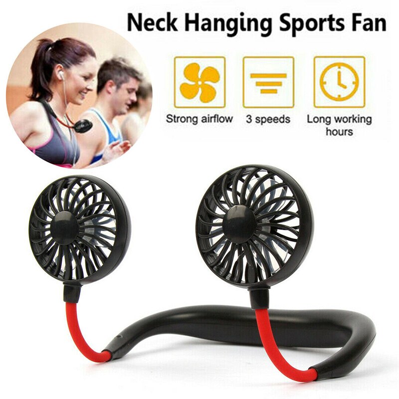 Portable Neck Fan – 360° Rotating Hands-Free USB Rechargeable Wearable Cooling Fan