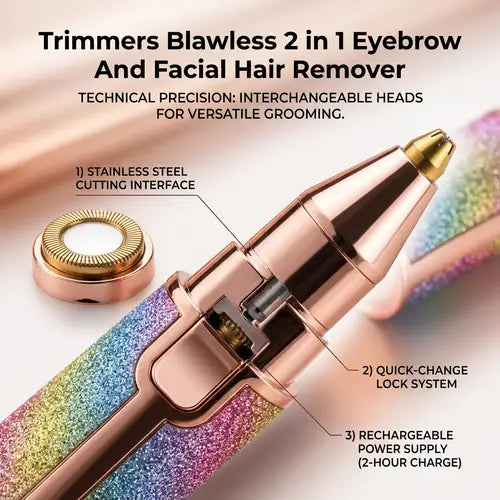 2-in-1 Eyebrow & Facial Hair Remover – Portable Rechargeable Precision Trimmer