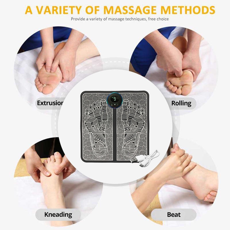 EMS Foot Massager Mat – Electric Foot Massage Pad with 9 Intensity Levels, 6 Modes & Smart Display for Home Relaxation