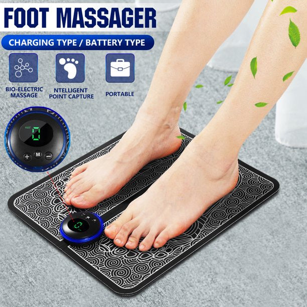 EMS Foot Massager Mat – Electric Foot Massage Pad with 9 Intensity Levels, 6 Modes & Smart Display for Home Relaxation