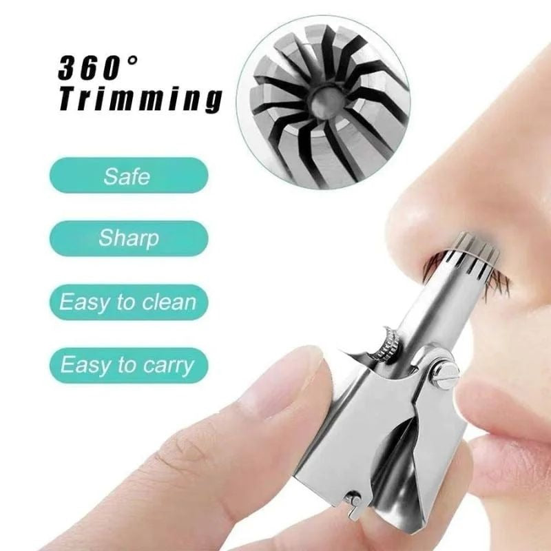 Manual Nose & Ear Hair Trimmer | Stainless Steel Precision Grooming Tool
