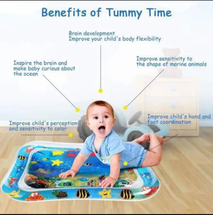 Baby Water Play Mat | Inflatable Tummy Time Sensory Activity Mat