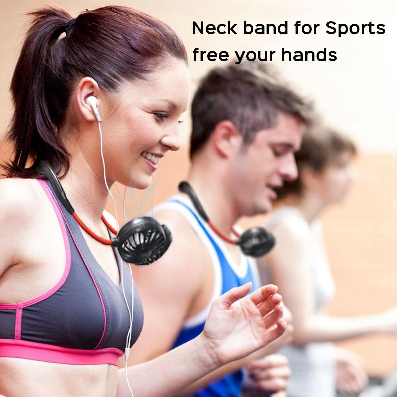 Portable Neck Fan – 360° Rotating Hands-Free USB Rechargeable Wearable Cooling Fan