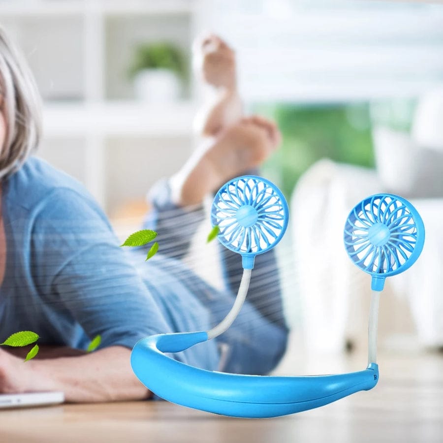 Portable Neck Fan – 360° Rotating Hands-Free USB Rechargeable Wearable Cooling Fan